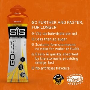 Science In Sport GO Isotonic Energy Gels, Running Gels with 22g Carbohydrates, Low Sugar, Variety Pack of Assorted Flavours, 60ml Per Serving (7 Pack)