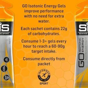 Science In Sport GO Isotonic Energy Gels, Running Gels with 22g Carbohydrates, Low Sugar, Lemon and Lime Flavour, 60ml Per Serving (15 Pack)