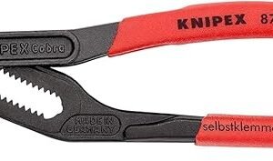 Knipex Cobra® High-Tech Water Pump Pliers grey atramentized, with non-slip plastic coating 180 mm 87 01 180
