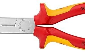 Knipex Snipe Nose Side Cutting Pliers (Stork Beak Pliers) chrome-plated, insulated with multi-component grips, VDE-tested 200 mm (self-service card/blister) 26 16 200 SB