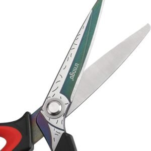 LIVINGO 10" Multipurpose Heavy Duty Scissors, Titanium Coating Ultra Sharp Forged Stainless Steel Tool Industrial Cutting Shears