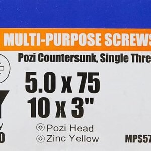 ForgeFix Multi-Purpose Single Thread Screws | 5.0 x 75mm | Zinc Yellow Passivated | Box 100