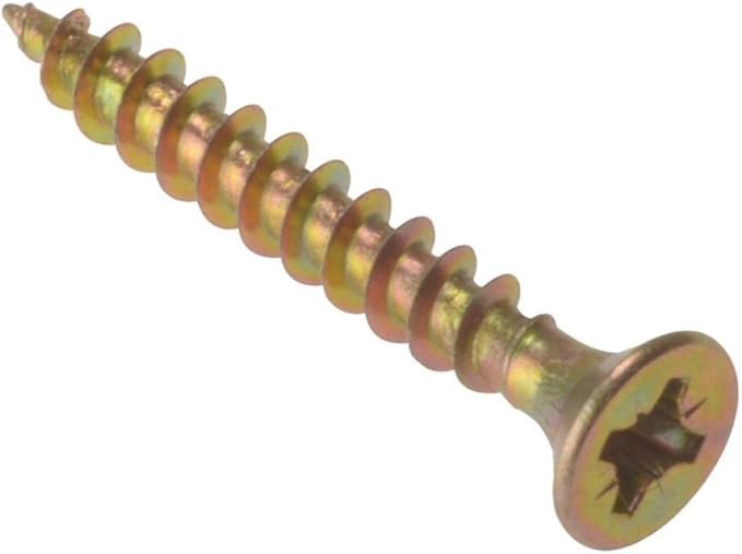 ForgeFix Multi-Purpose Single Thread Screws | 5.0 x 40mm | Zinc Yellow Passivated | Box 200