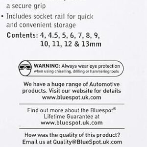 Blue Spot Tools 01540 1/4 Inch Deep Metric Socket Set, multi