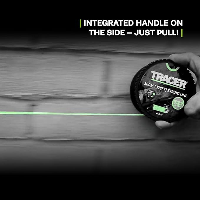 Tracer 100m String Line - Anti-Tangle, High Visibility Green Builders String Line
