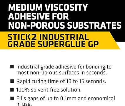 Everbuild Stick2 General Purpose Superglue – Industrial Grade – High Strength – Rapid Setting – Clear – 50g