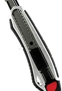 Westcott E-84025 00 18 mm Aluminium Alloy Snap Off Blade Knife with Ergonomic Soft Grip Handle - Black