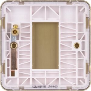 Schneider Electric Lisse Screwless Deco - Single Blank Plate, GGBL8010SB, Satin Brass